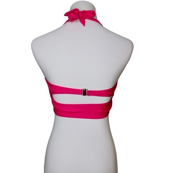 Retro Sexy Hot Pink Underwire‎ Bikini Halter Swim Top MEDIUM 60s Inspired Beach - Picture 4 of 8